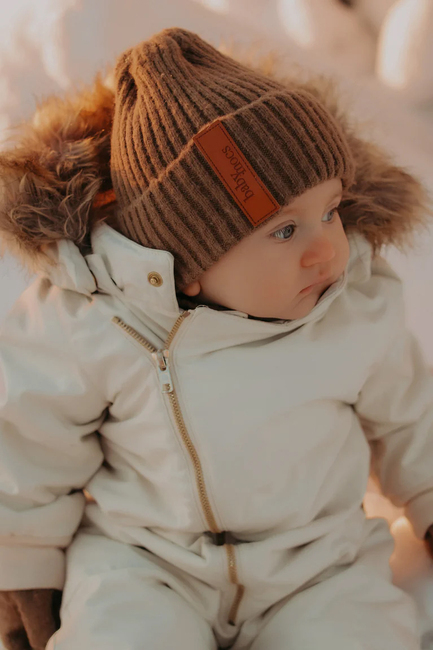 BabyMocs Stickad Mössa, Greige