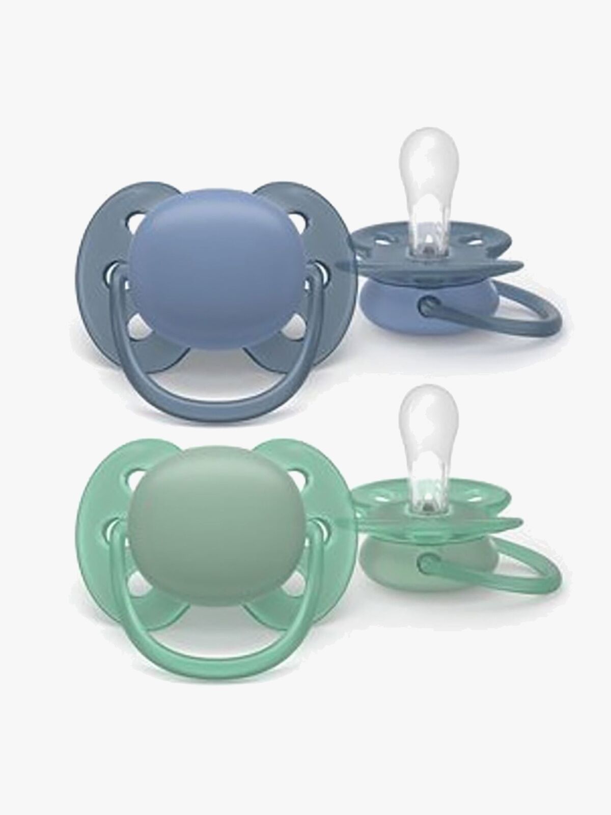 Philips Avent Ultra Soft Napp 6–18m 2-Pack, Grå/Grön