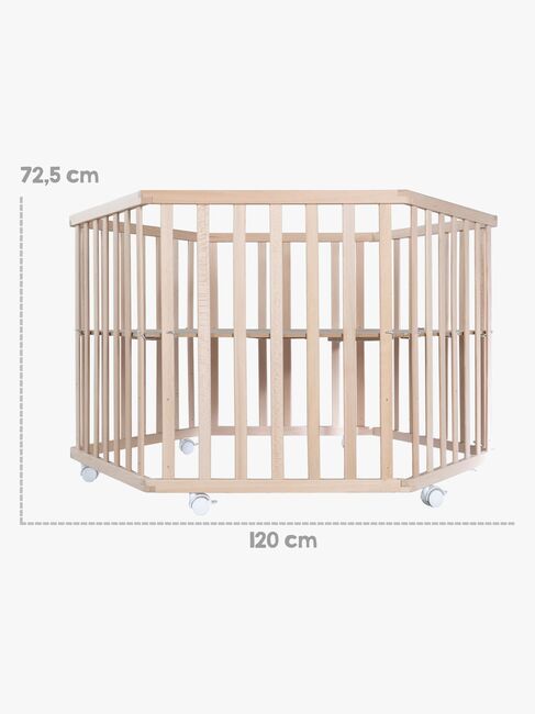 Roba Hexagon Lekhage med Hjul, Beloved Bear Natural