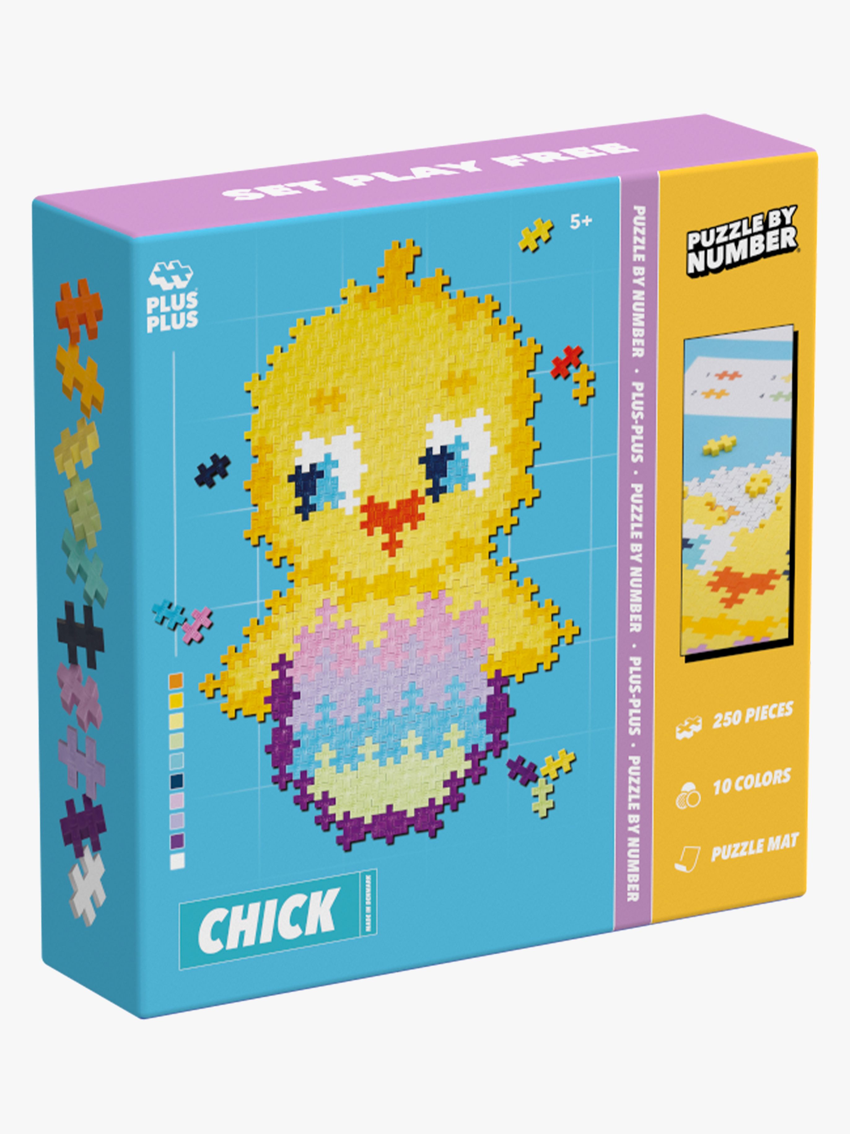 Plus-Plus Puzzle By Numbers Chick Byggset 250 Delar