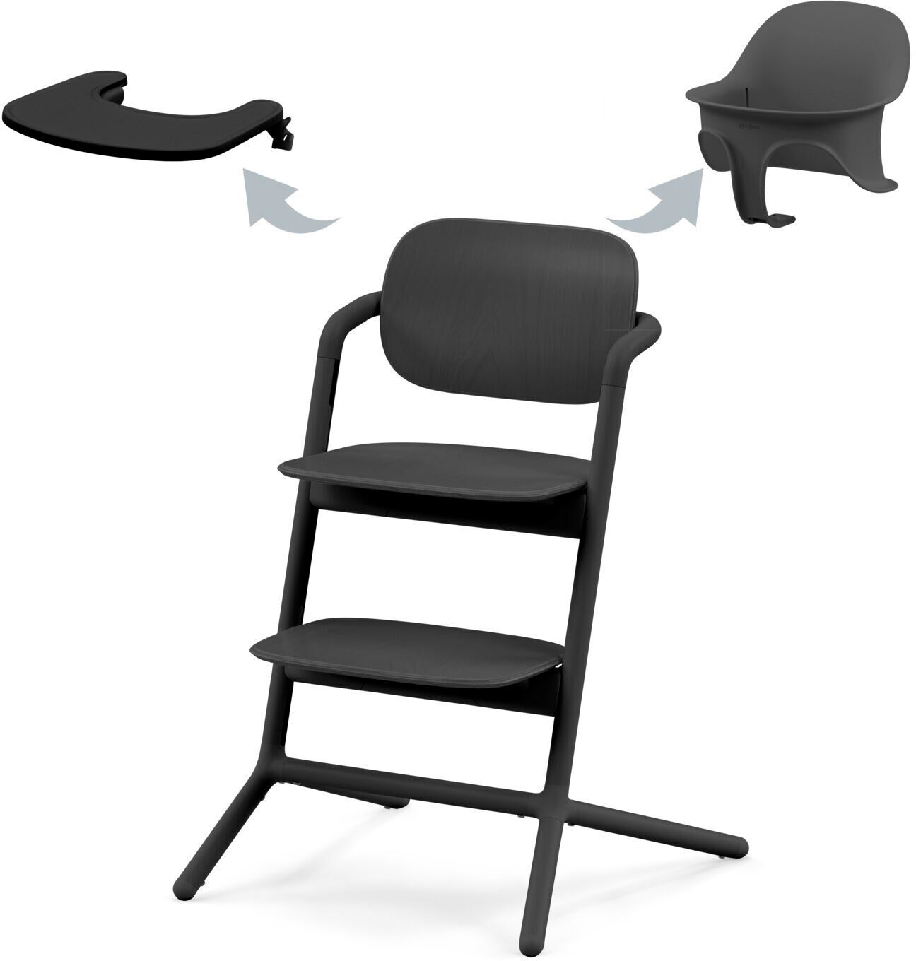 Cybex Lemo 3-in-1 Matstol inkl. Babyset och Bricka, Stunning Black