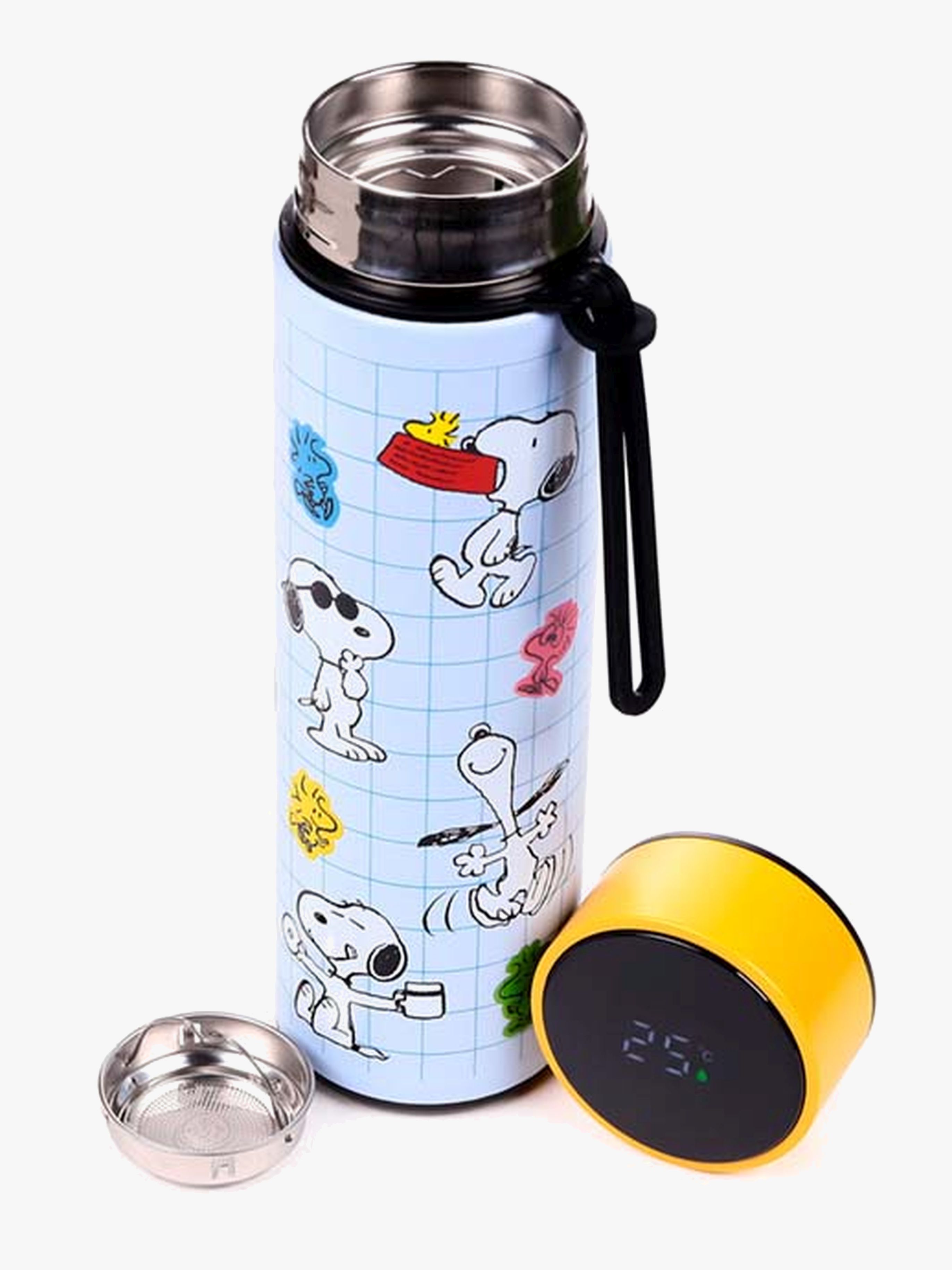 Snobben Varm &  Kall Digital Termometerflaska 450 ml, Peanuts Snoopy &  Woodstock