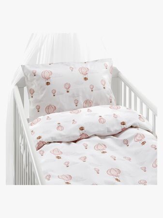 Borganäs Bäddset Spjälsäng Ballong 2-delat 100x130, Rosa