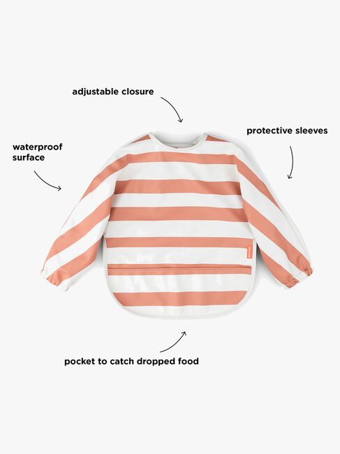 Done By Deer Långärmad Haklapp, Stripes Papaya