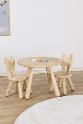 Minitude Nordic Tisch Dimma & Stühle Kaninchen, Natur