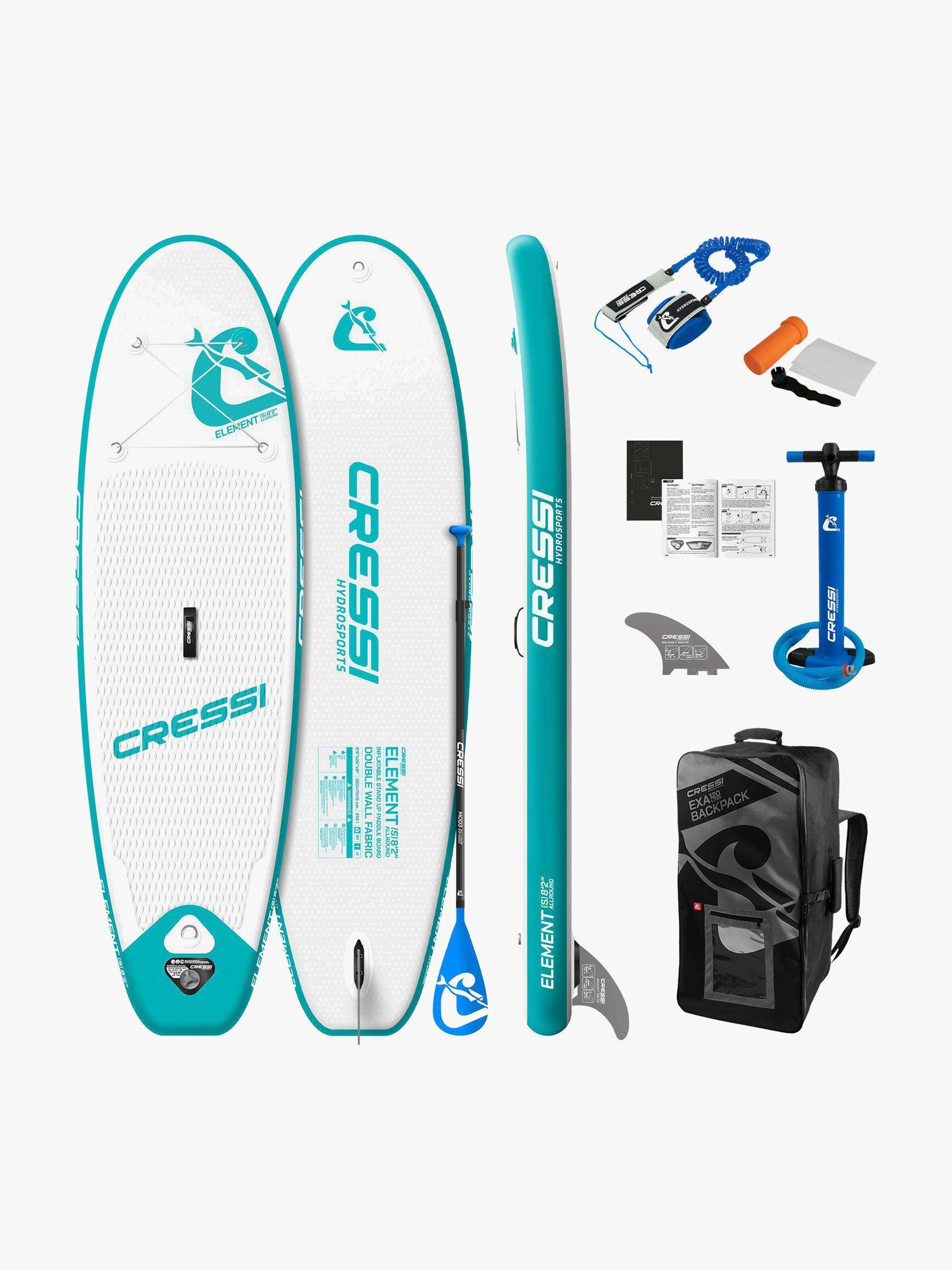 Cressi Element Small All Around ISup Set 8'2, Vit/Aquamarine