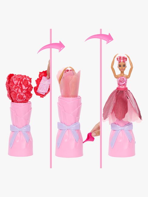 Barbie Petal Pop Flower Surprise Docka Ros, Röd