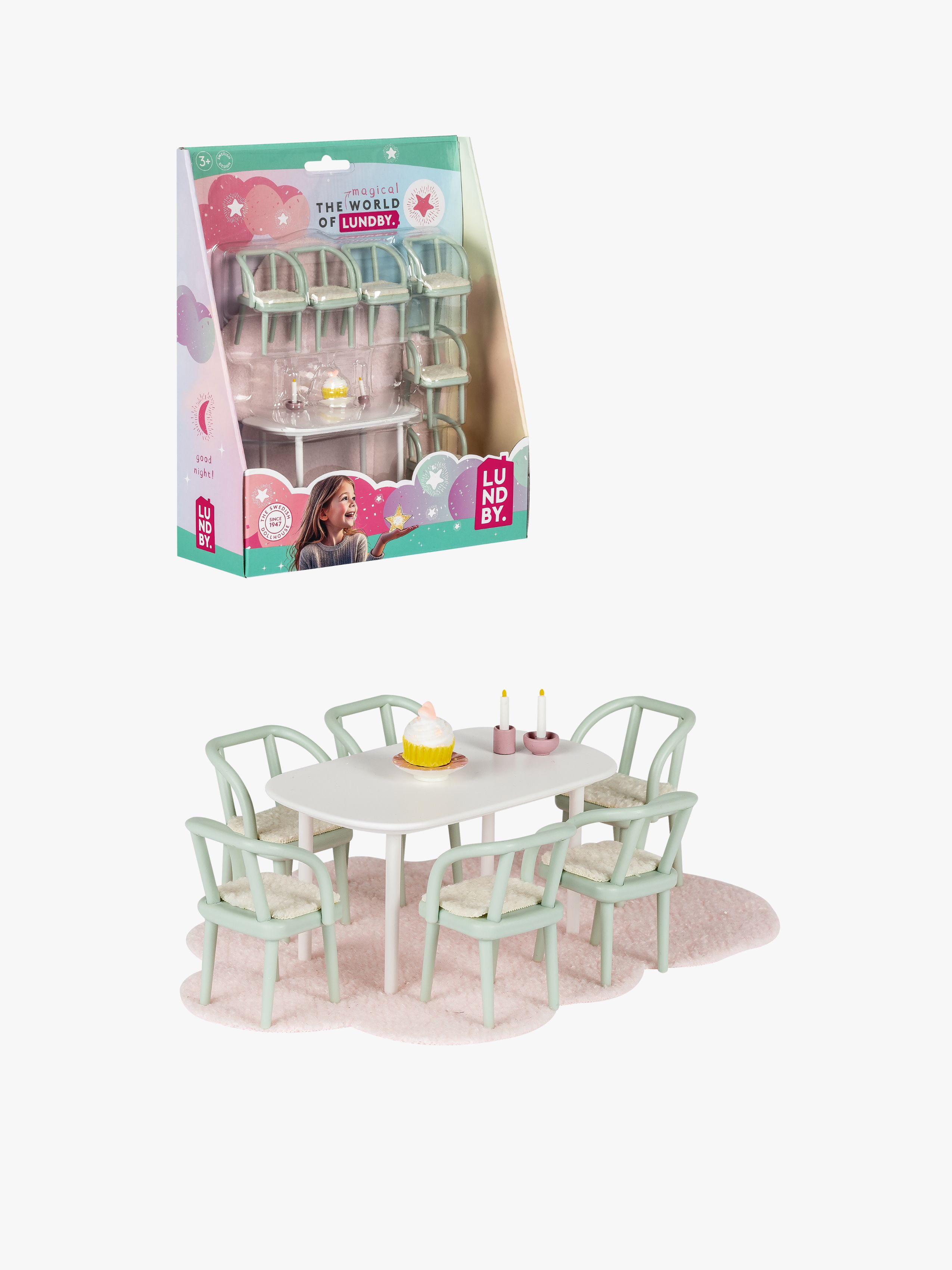 Lundby Dockhustillbehör Matsalsmöbler 6 st
