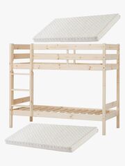 Hoppekids ECO Comfort Våningssäng Med 2x ECO Dream Skummdrass 70x160, Trä