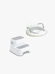 Beemoo CARE Assist Toalettsits & Stegpall, White/Grey