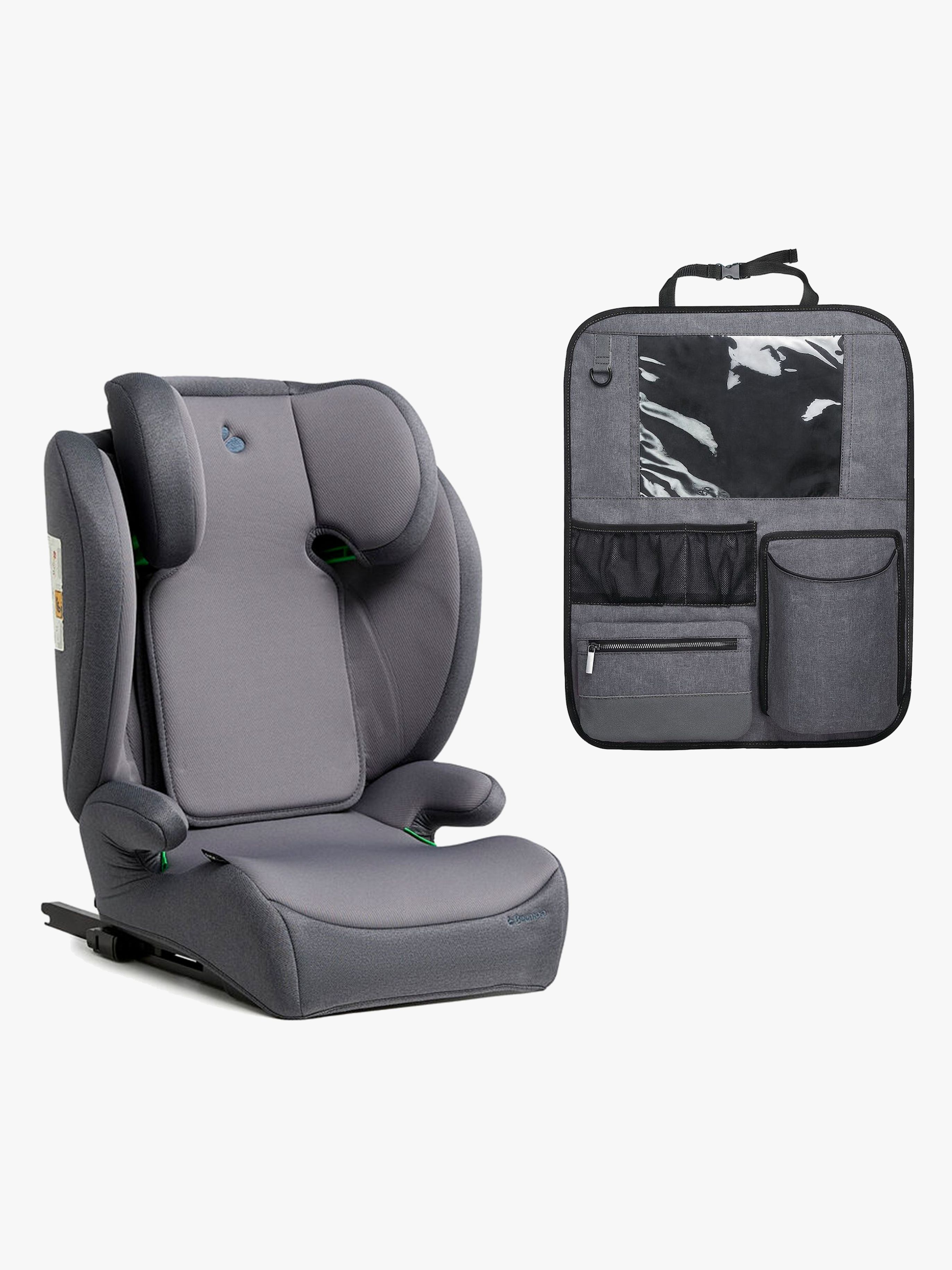 Beemoo Ride i-Size Bältesstol ISOFIX inkl. Beemoo Deluxe Sparkskydd med Förvaring, Mineral Grey
