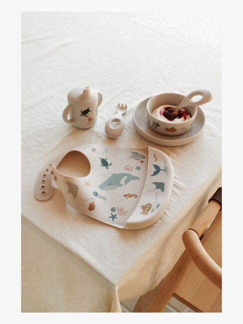 LIEWOOD Tilda Haklapp med Tryck 2-Pack, Sea Creature/Sandy