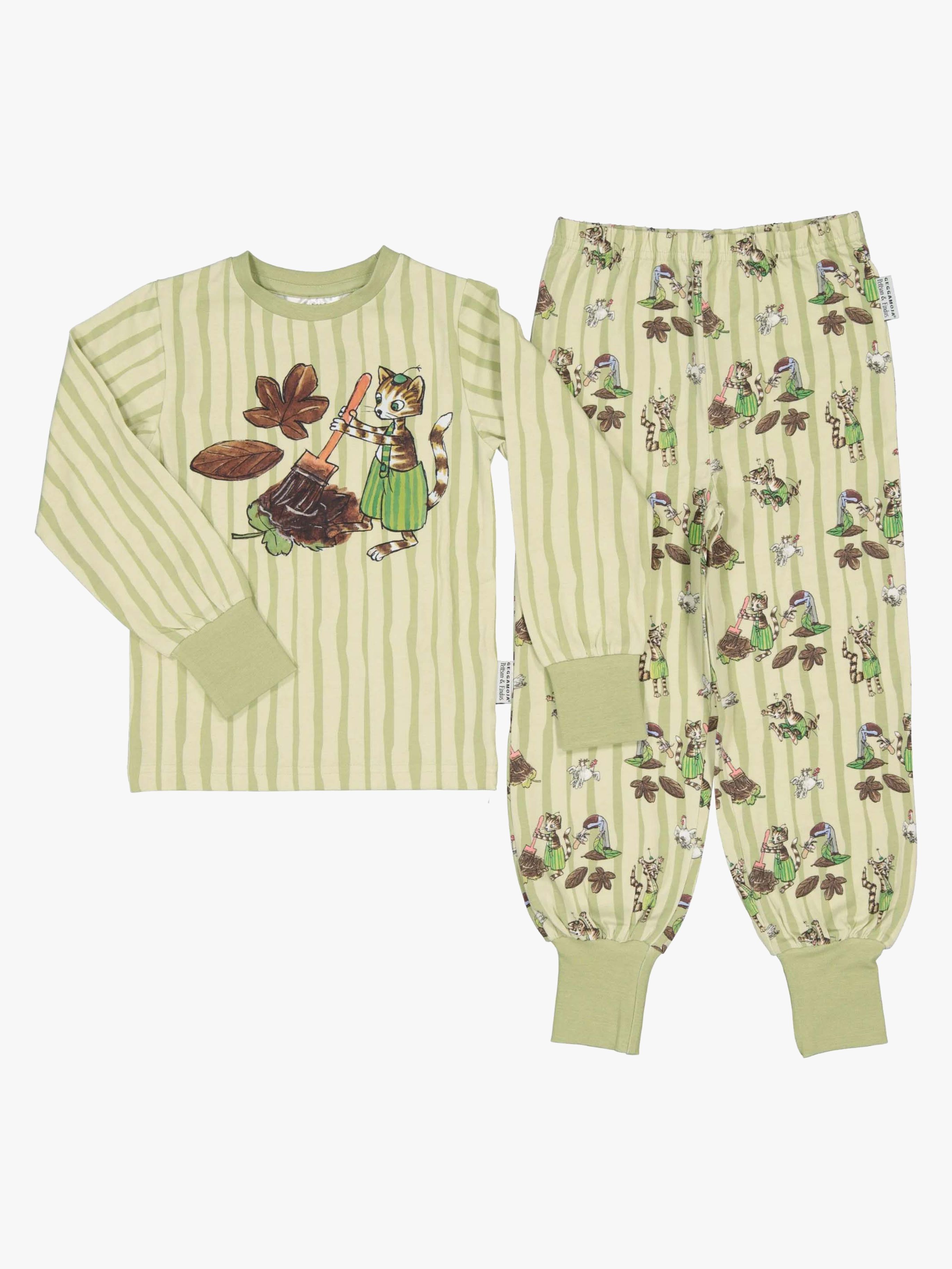 Geggamoja Pettson Och Findus Pyjamas 2-Delad, Grön, 98-104