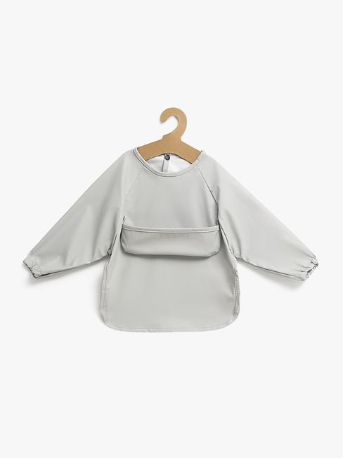 Beemoo CARE Bib  Långärmad Haklapp, Light Grey
