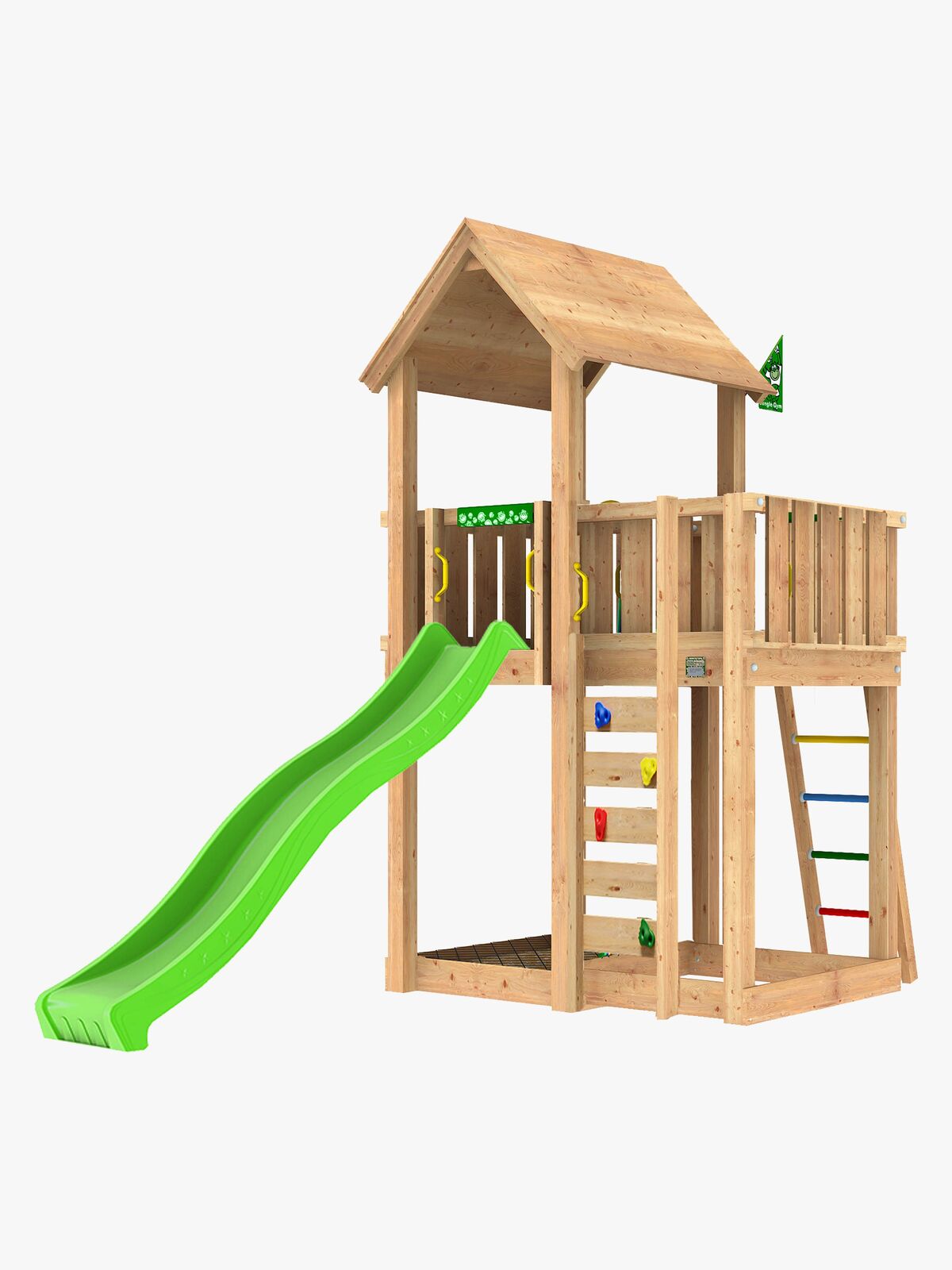 Jungle Gym Mansion Lektorn med Grön Rutschkana