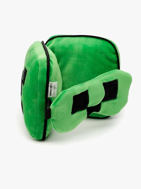 Relaxeazzz Plush Minecraft Resekudde & Ögonmask, Creeper CUSHMask-306-4817_3a.jpg