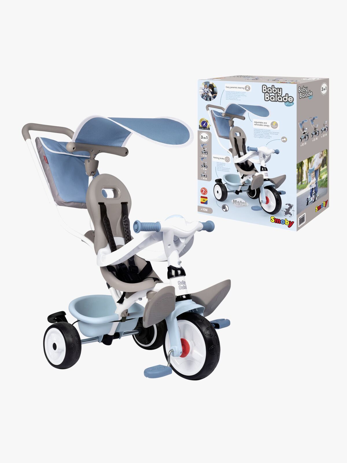 Smoby Trehjuling Baby Balade Plus, Blå