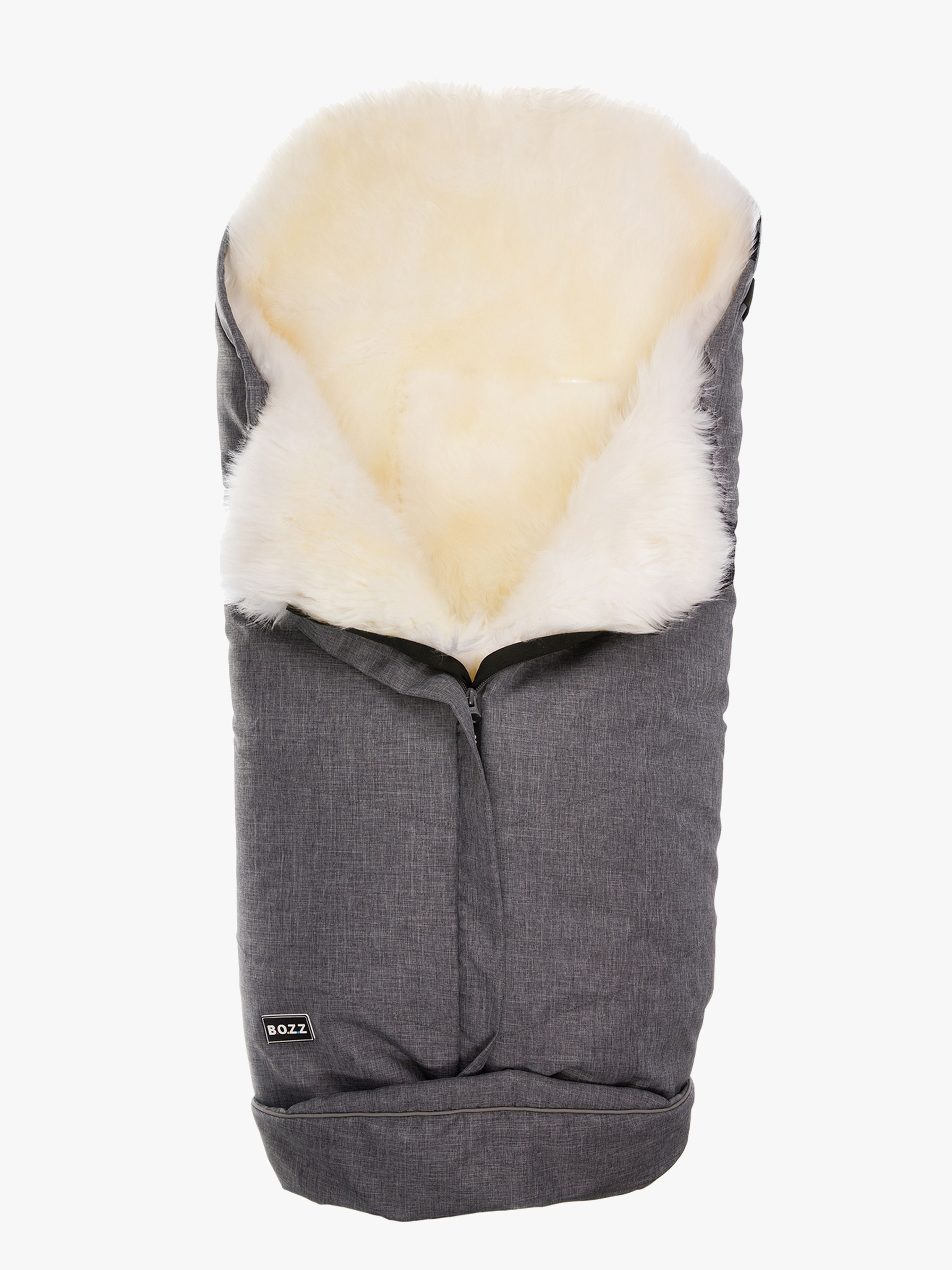 Bozz Lammskinnsåkpåse Långhårig, Grey Melange/White