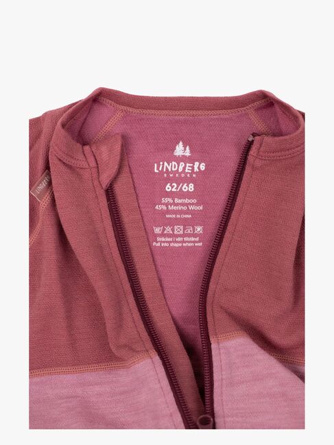 Lindberg Bamboo Merino Underställ Overall, Blush/Rose