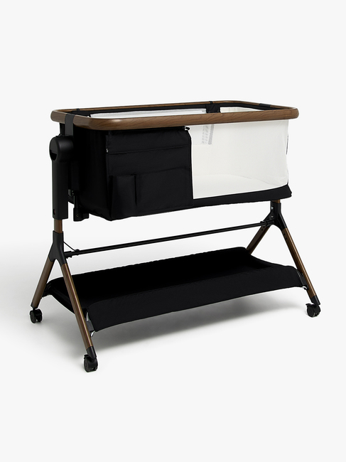 Beemoo CARE Luna Bedside Crib, Black/Ebony Oak
