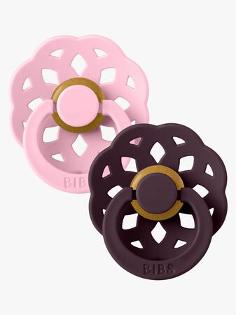 BIBS Boheme Napp 2-Pack Latex Stl 1 Rund, Baby Pink/Plum