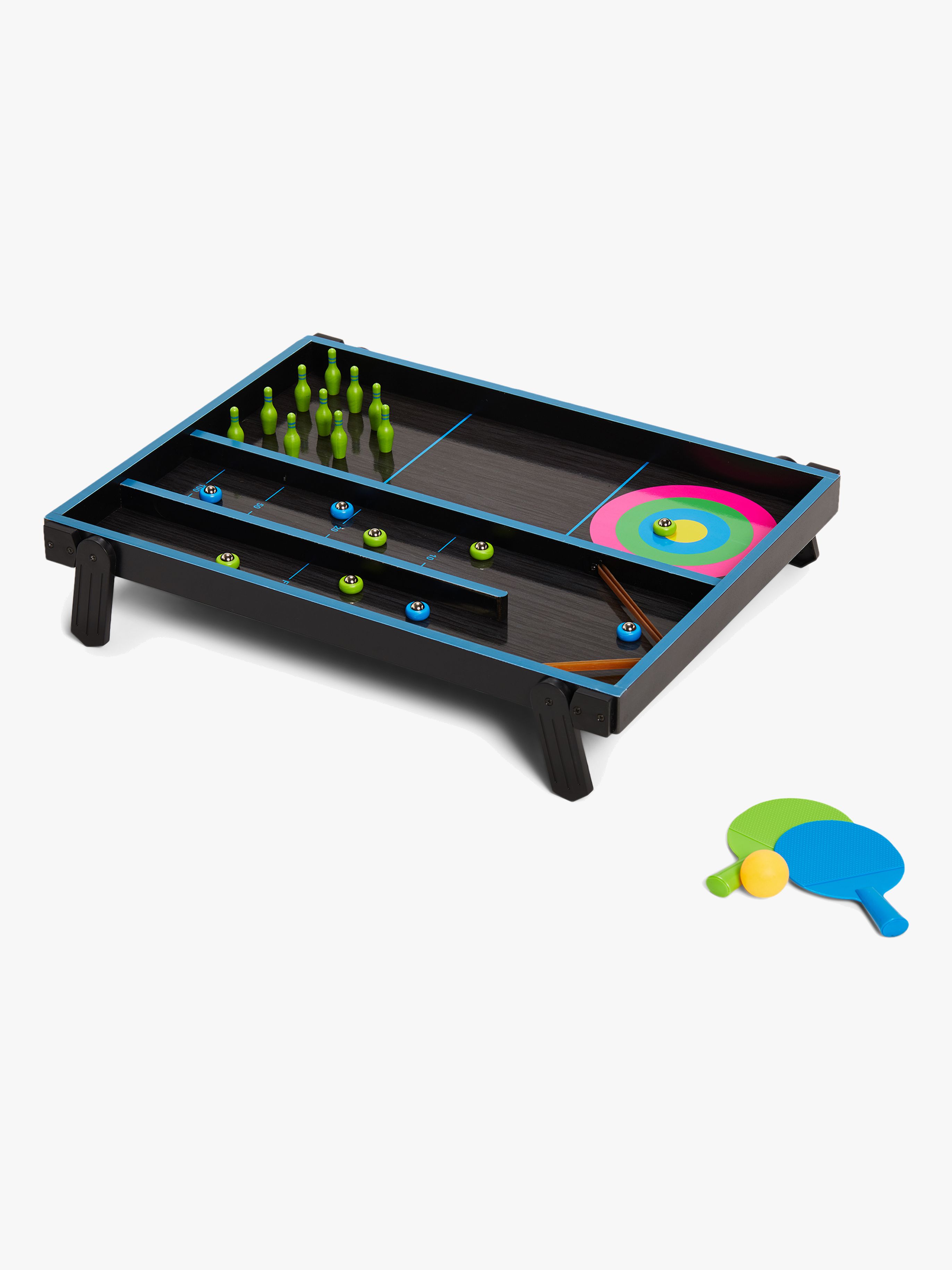 Pinepeak Spelbord 4-i-1, Neon/Svart