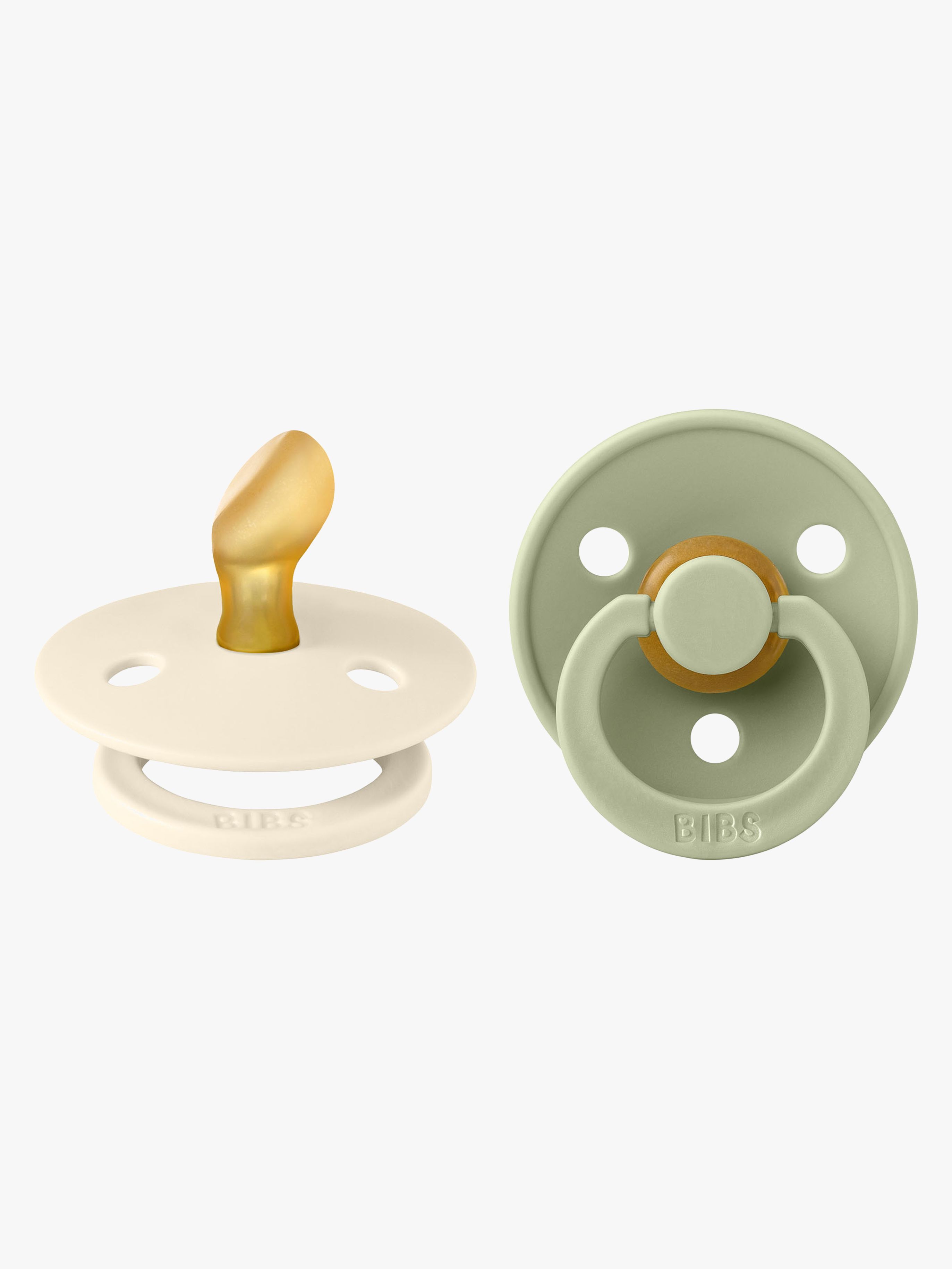 BIBS Colour Napp 2-pack Latex Stl 1 Anatomisk, Ivory/Sage
