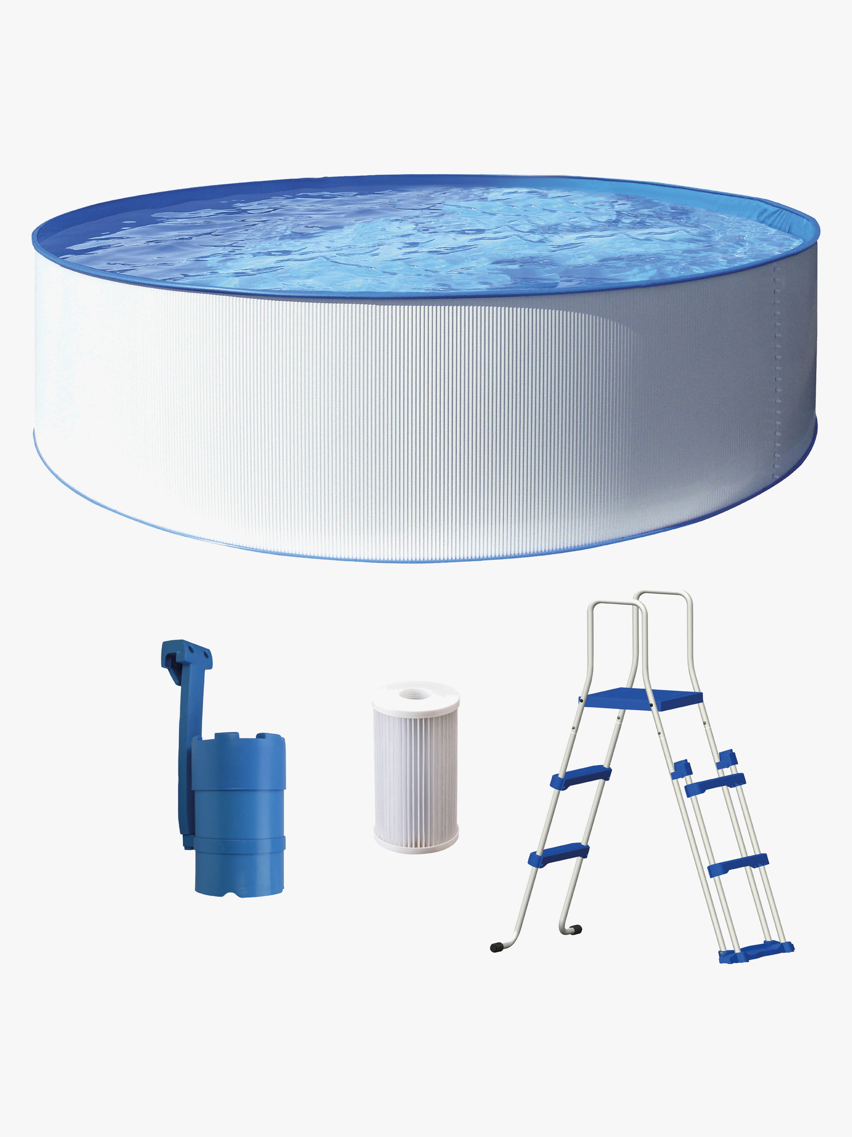 Swim & Fun Kreta Poolset 460x90 cm – rund pool med skimmerpump och stege