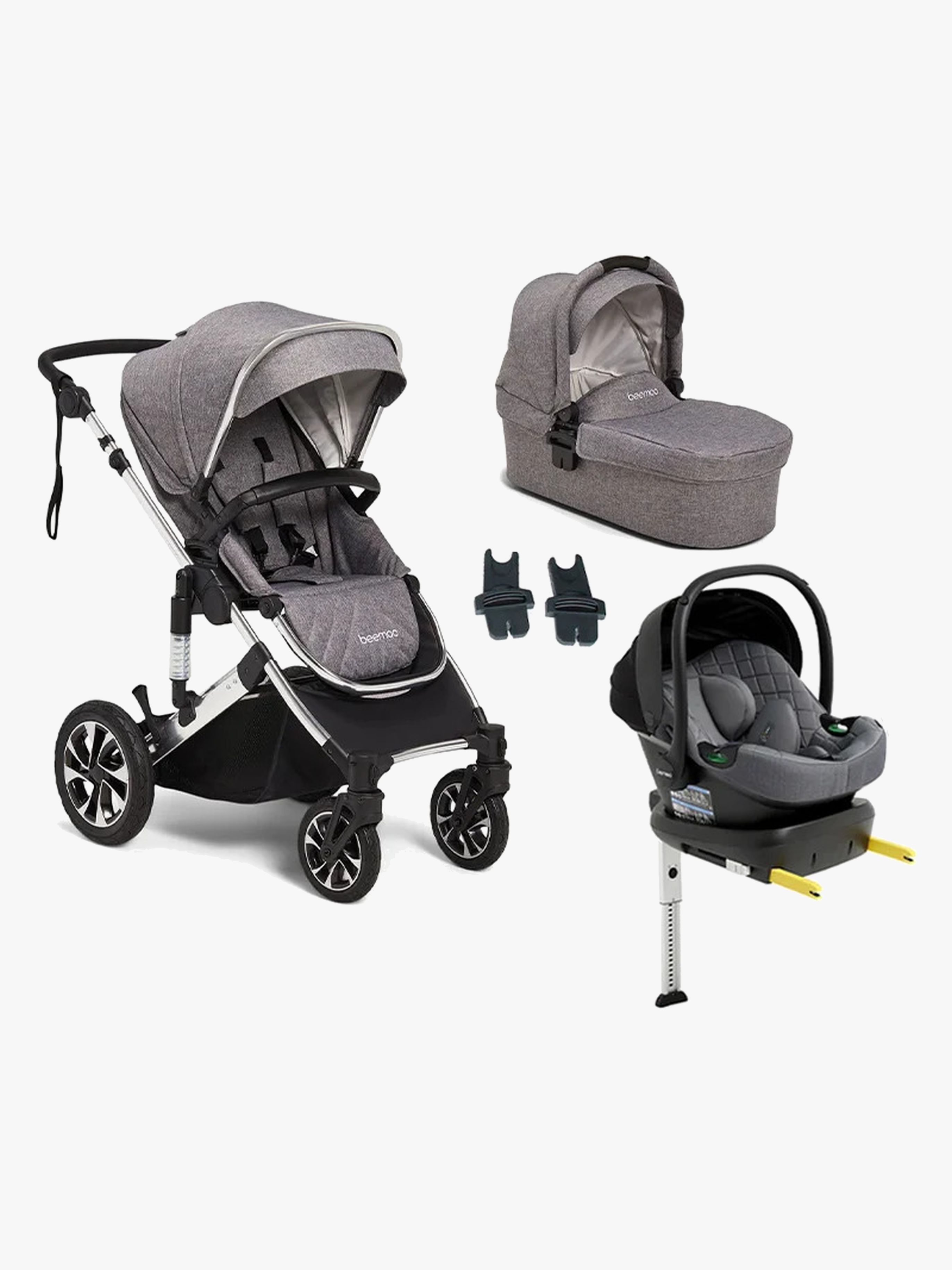 Beemoo Maxi 4 Duovagn Inkl. Beemoo Route Babyskydd &  Bas, Grey Silver/Mineral Gray