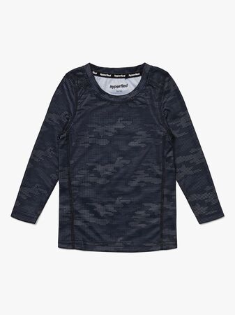 Hyperfied Long Sleeve Logo T-Shirt, Grey Camo