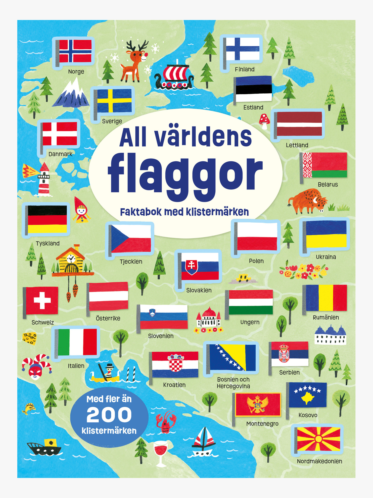 All Världens Flaggor Faktabok Med Klistermärken
