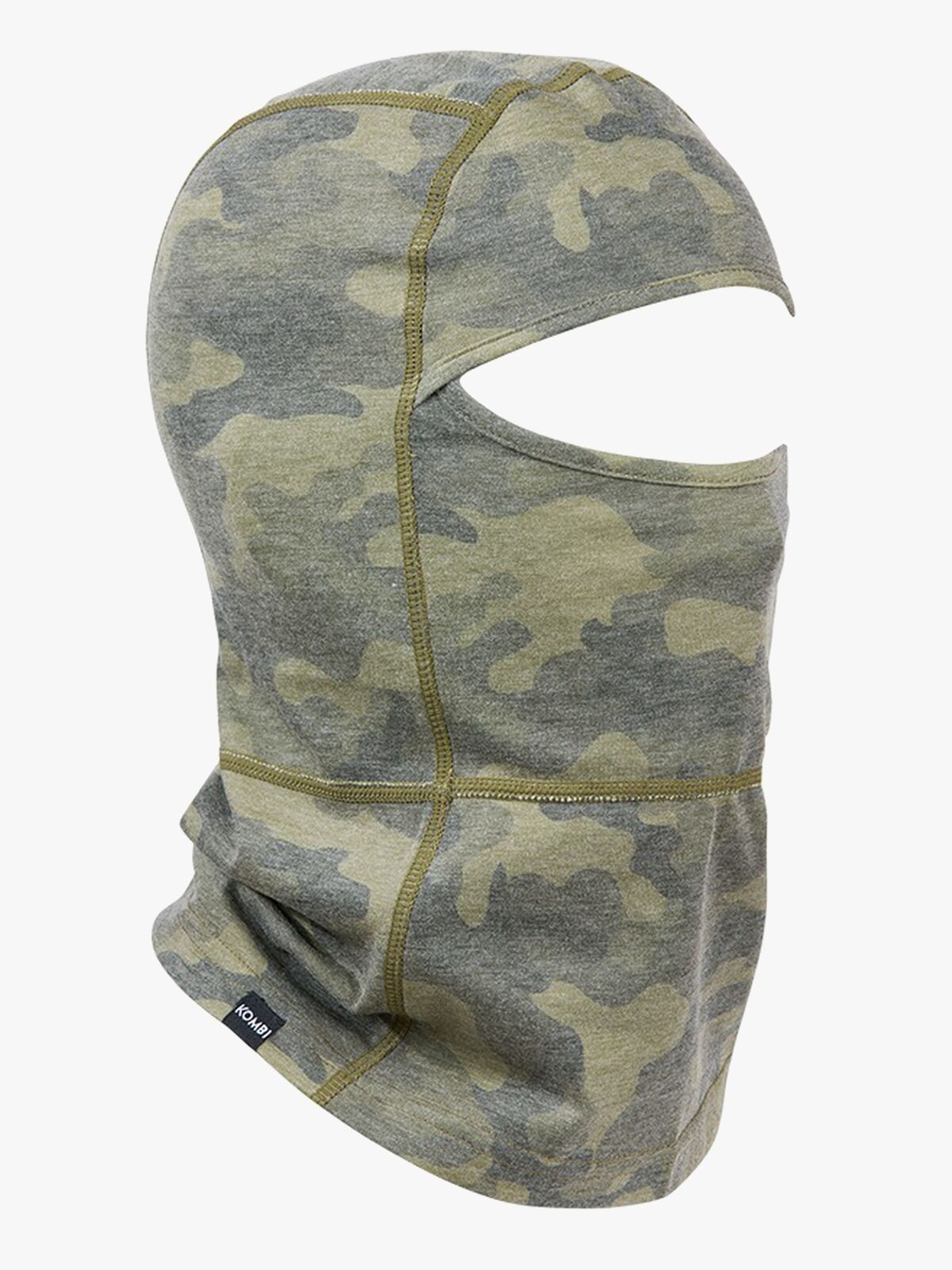 Kombi Merino Pro Balaklava Jr, Khaki Liquid Camo