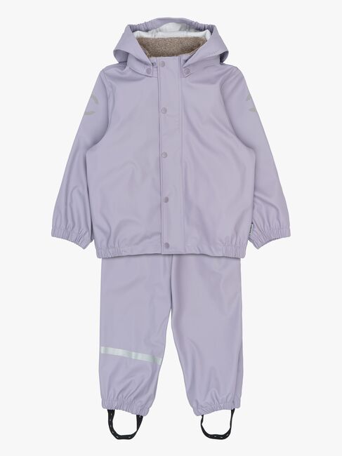 Mikk-Line Regnställ med Hängslen, Lavender Gray