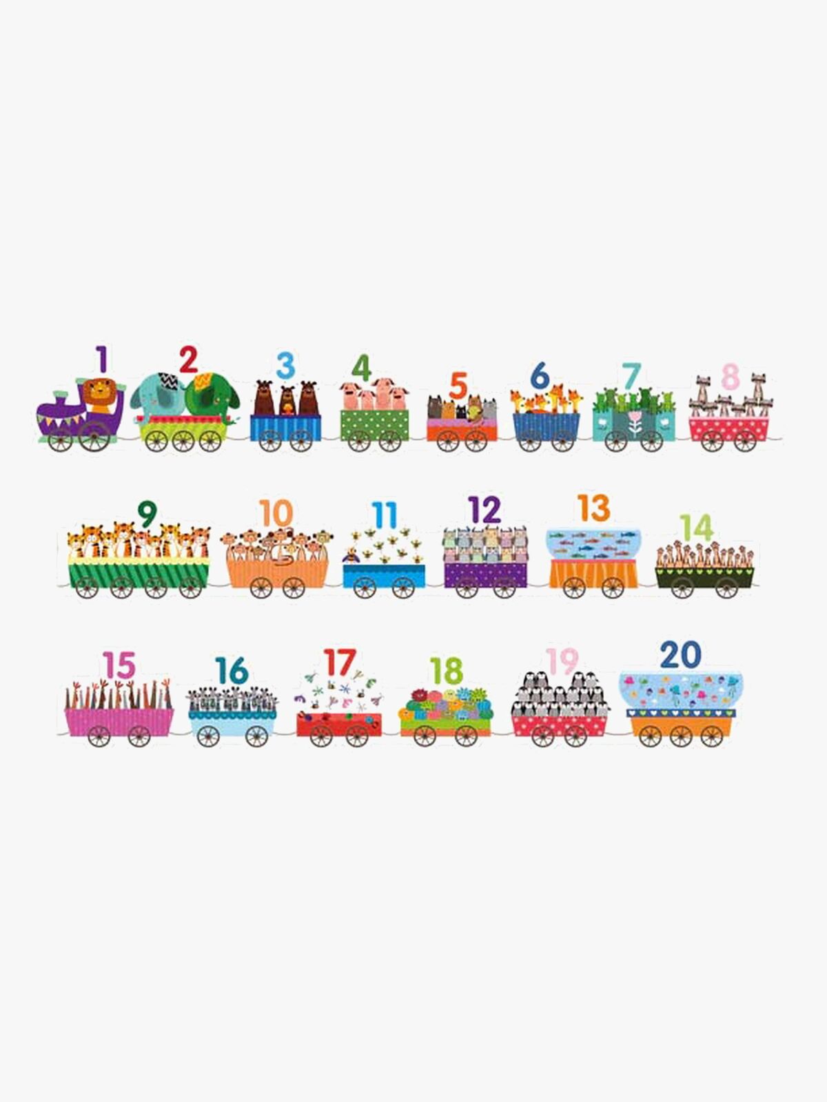 Barbo Toys 123 Pussel Tåg med Djur 20 Bitar