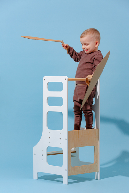 Duck Woodworks Justerbar Hjälpa Till Pall, Vit