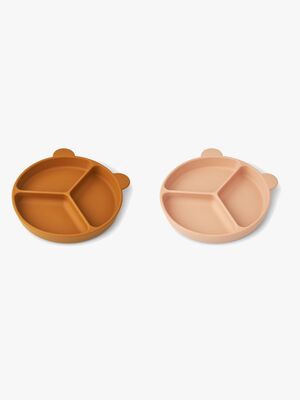 LIEWOOD Stacy Delad Tallrik 2-Pack, Mustard/Tuscany Rose