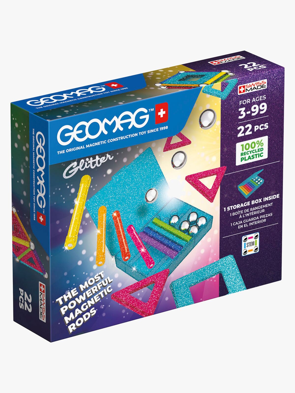 Geomag Glitter Panels Byggsats 22 Delar