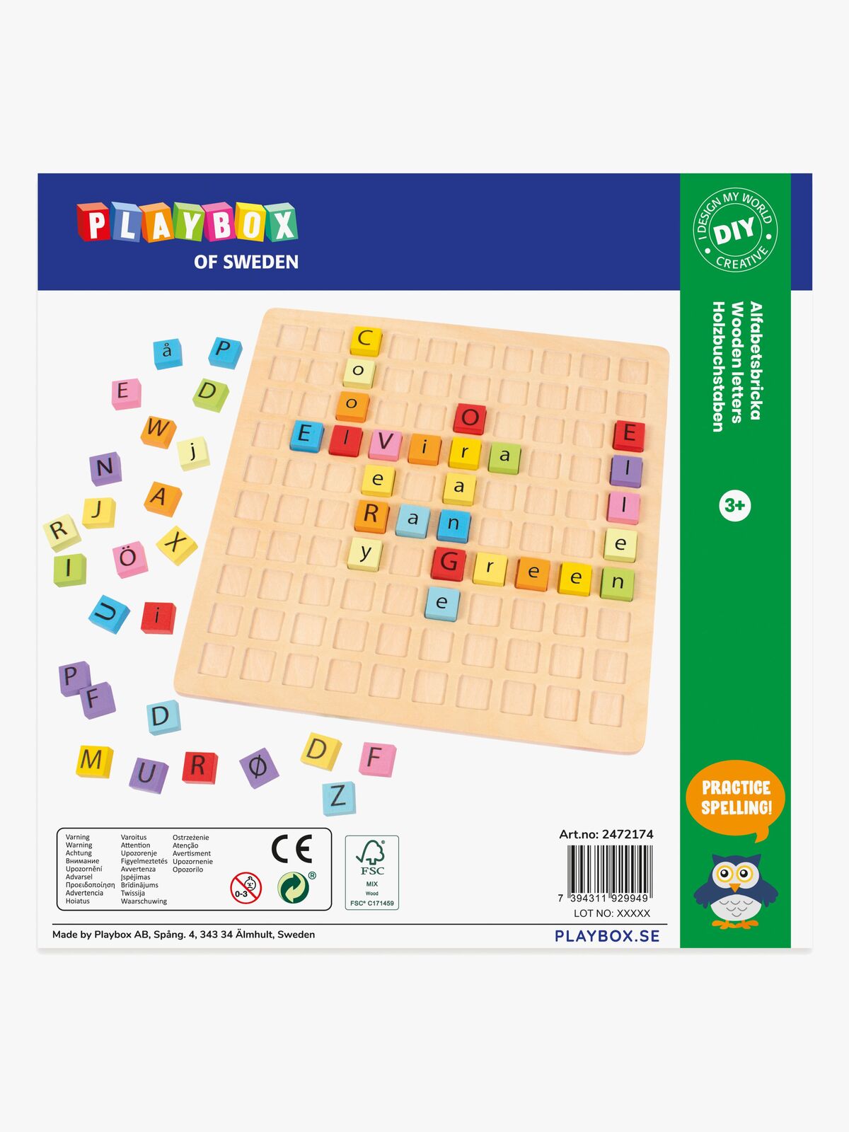 Playbox Alfabetsbricka 100 Bokstäver