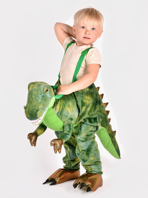 Den Goda Fen Utklädnad Ride-on Dinosaurie, Grön