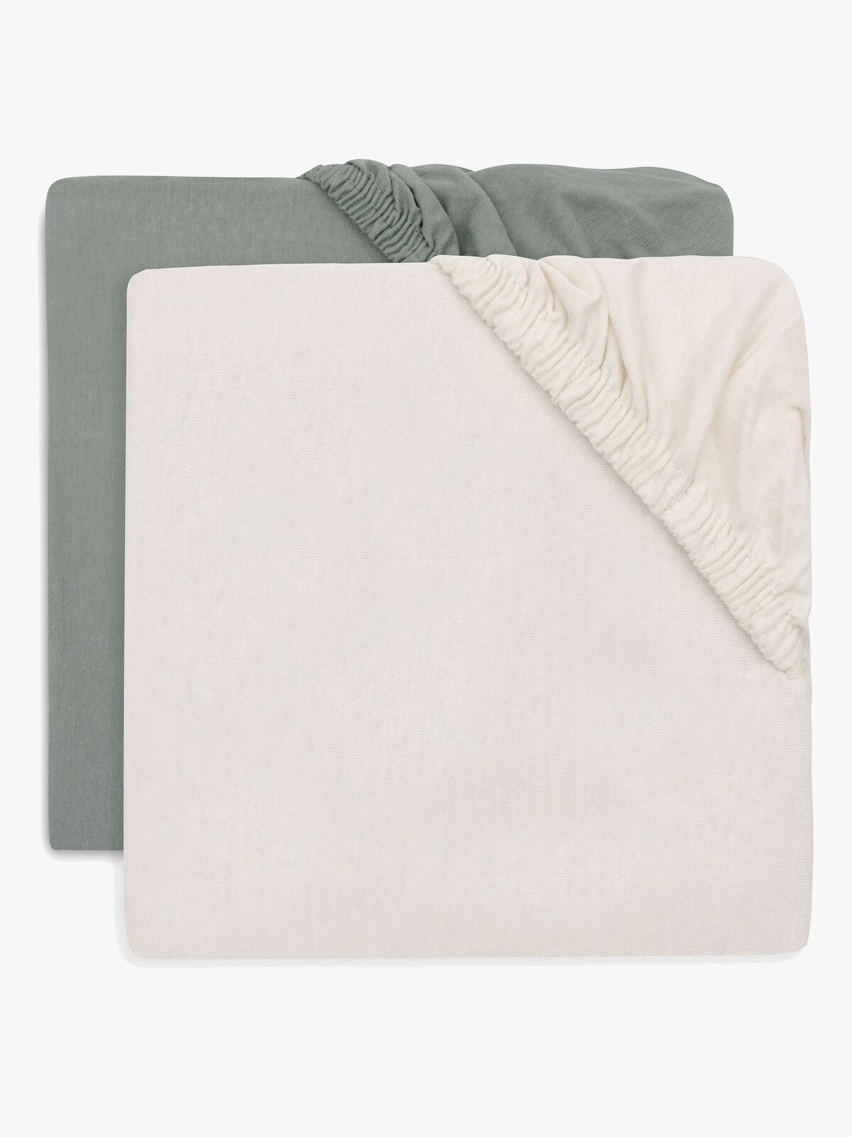 Jollein Dra-på-lakan 2-Pack 60x120, Sea Green/Ivory