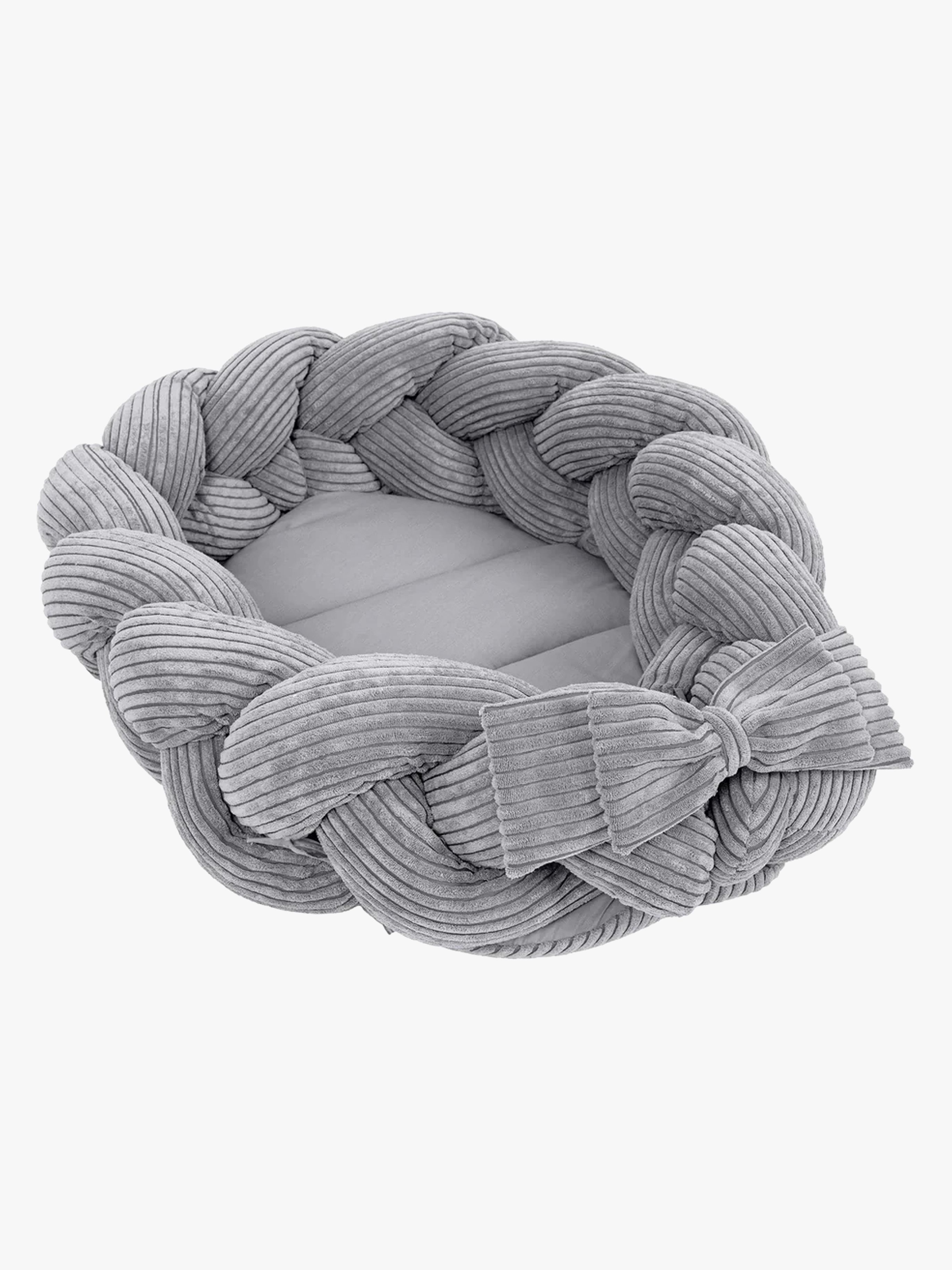 MeowBaby Aesthetic Babynest med Flätat Skydd, Grey