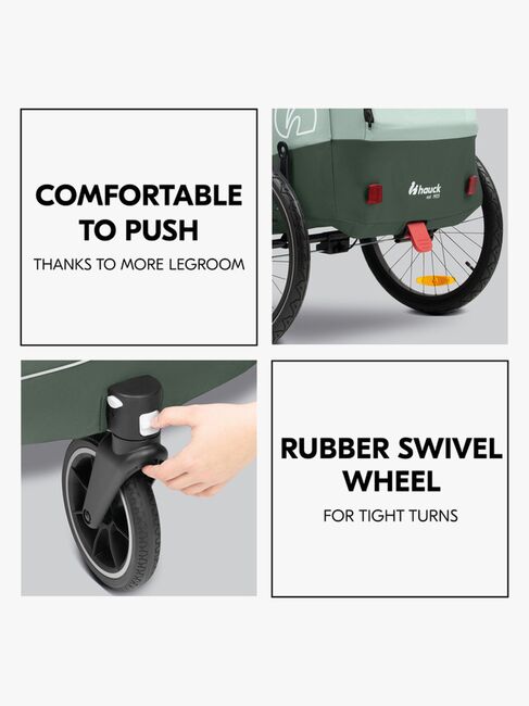 Hauck Dryk Duo Plus Cykelvagn, Dark Green