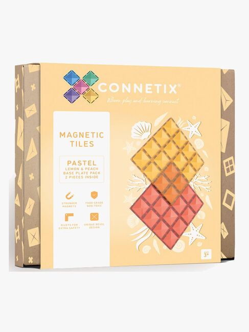 Connetix Bottenplattor 2-Pack, Pastel Lemon & Peach