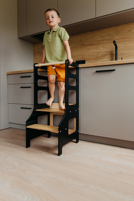 Duck Woodworks Justerbar Hjälpa Till Pall, Svart