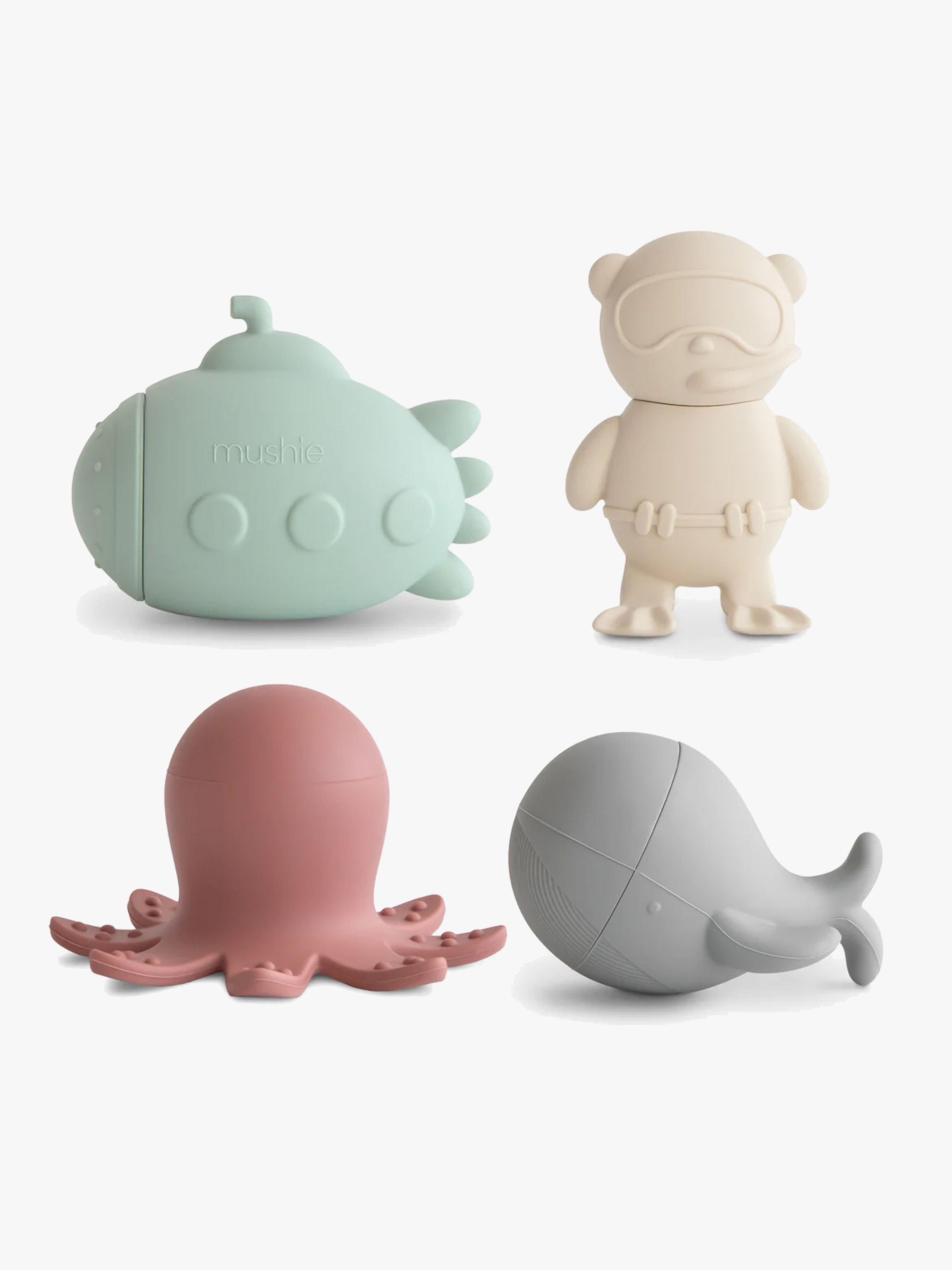 Mushie Badleksaker Havsliv 4-Pack
