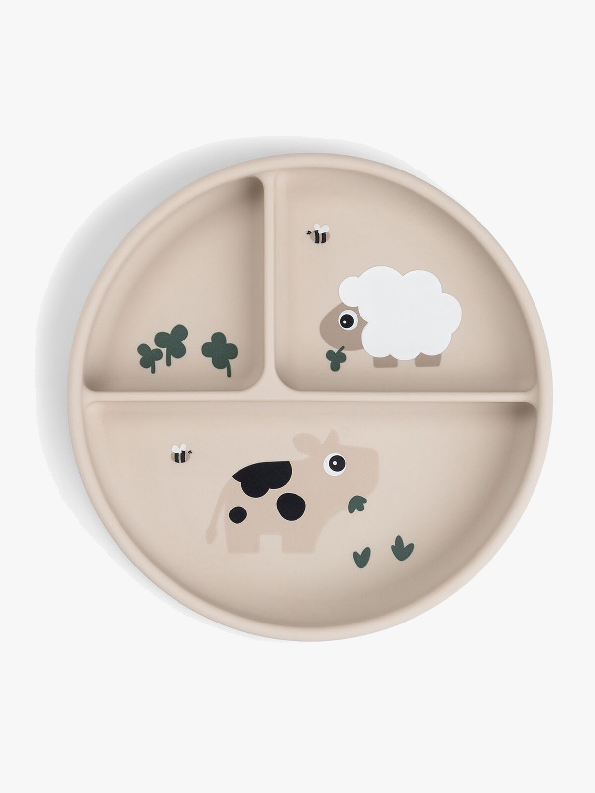 Done By Deer Tiny Farm Stick & Stay  Delad Silikontallrik, Sand