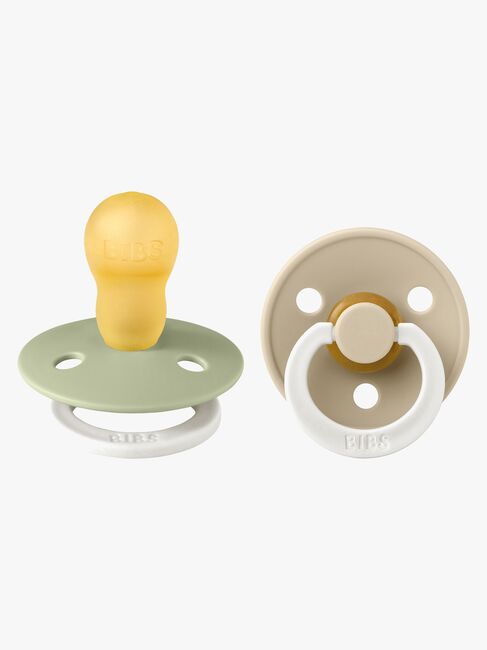 BIBS Colour Napp 2-Pack Latex Stl 3 Rund, Sage GLOW/Vanilla GLOW