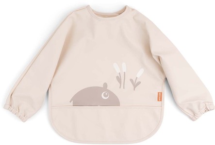 Done By Deer Long Sleeve Bib With Pocket Ozzo, Powder