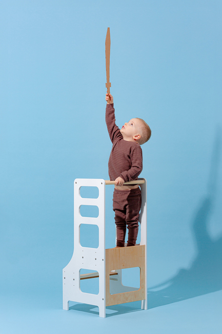 Duck Woodworks Justerbar Hjälpa Till Pall, Vit