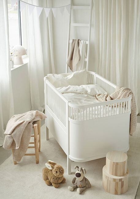 Borganäs Bäddset Spjälsäng Humble 100 x 130 2-delat, Vit